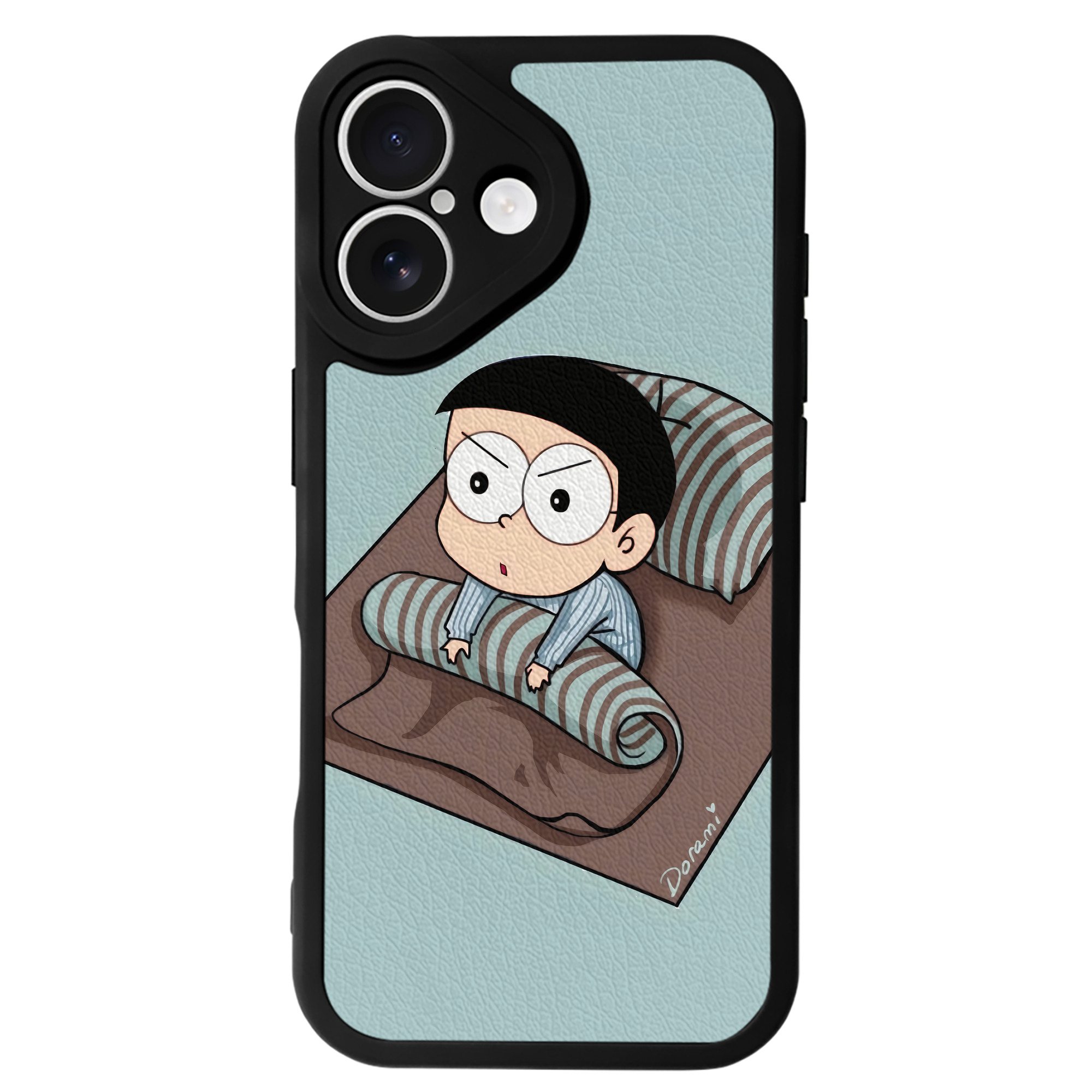 （画像用） ドラえもん Doraemon 【iPhone 16シリーズ対応】シリコンスマホケース（レザー調） 材質：シリコン